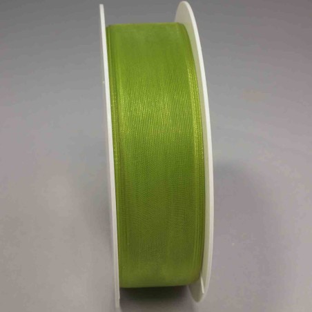 Nastro "Organza" - 25 Mm x 50 M / Verde oliva
