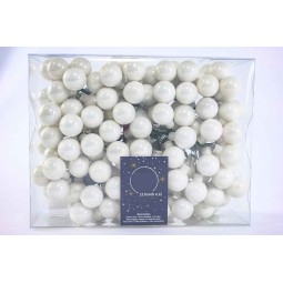 Palline in vetro 144 PZ - 2,5Cm / Bianco inverno