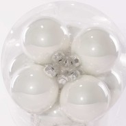 Palline in vetro - D 100 Mm - 12 Pezzi - Bianco