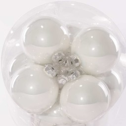 Palline in vetro - D 100 Mm - 12 Pezzi - Bianco