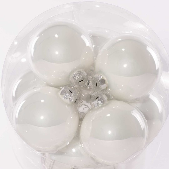 Palline in vetro - D 100 Mm - 12 Pezzi - Bianco