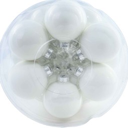 Palline in vetro - D 60 Mm - 36 Pezzi - Bianco Opaco e lucido