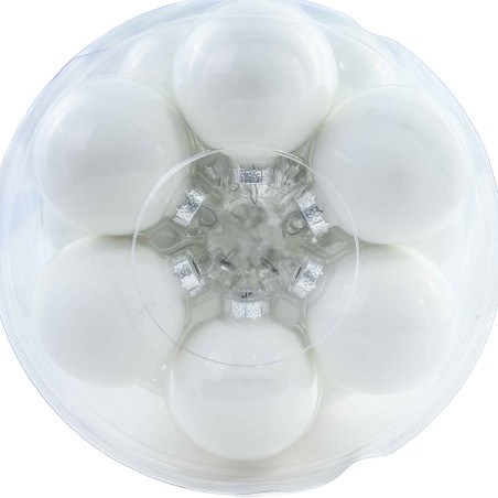 Palline in vetro - D 60 Mm - 36 Pezzi - Bianco Opaco e lucido