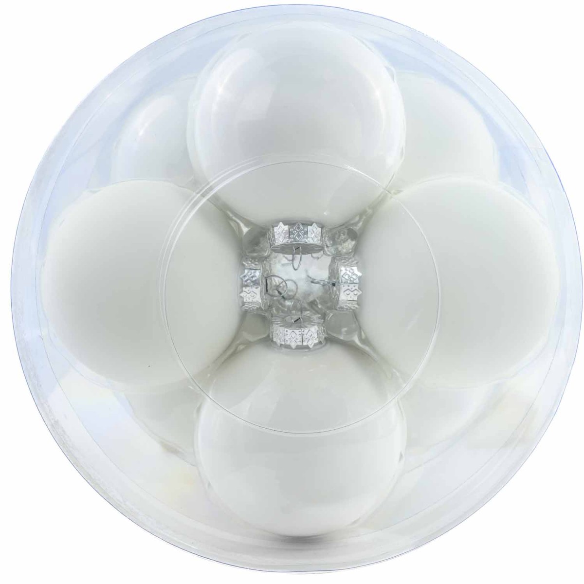 Palline in vetro 12 PZ - 10 Cm / Bianco