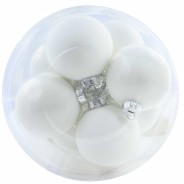Palline in vetro - D 100 Mm - 12 Pezzi - Bianco - Lucido e opaco