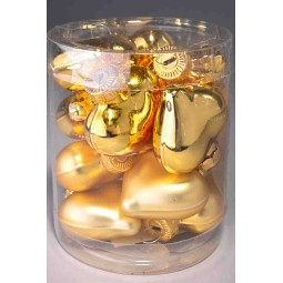 Palline in vetro 12 PZ - 2x4,5x4 Cm / Oro