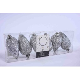 Palline in plastica 6  PZ - 4,5 Cm / Argento