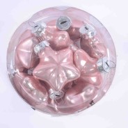 Palline in vetro 12 PZ - 2x4,5x4 Cm / Rosa
