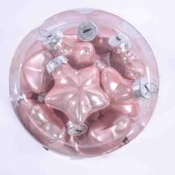 Palline in vetro 12 PZ - 2x4,5x4 Cm / Rosa