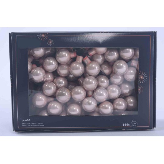 Palline in vetro 144 PZ -  2 Cm / Rosa Cipria