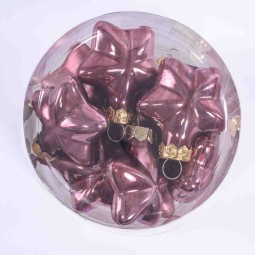 Palline in vetro 12 PZ - 2x4,5x4Cm / Rosa Velluto