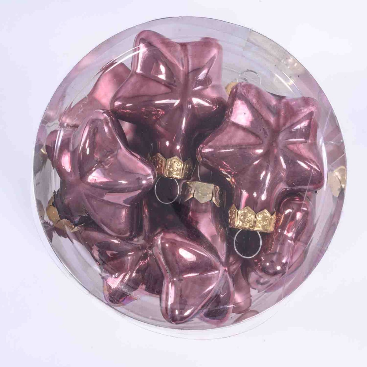 Palline in vetro 12 PZ - 2x4,5x4Cm / Rosa Velluto
