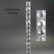 Palline in plastica 14 PZ - 3 Cm / Argento