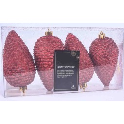 Pallina in plastica - 7x12 Cm / Rosso scuro