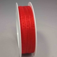 Nastro "Organza" - 7 Mm x 50 M / Rosso scuro