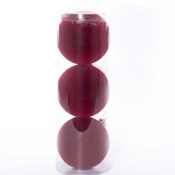 Pallina in Velluto - D 12 Cm - 3 Pezzi - Bordeaux