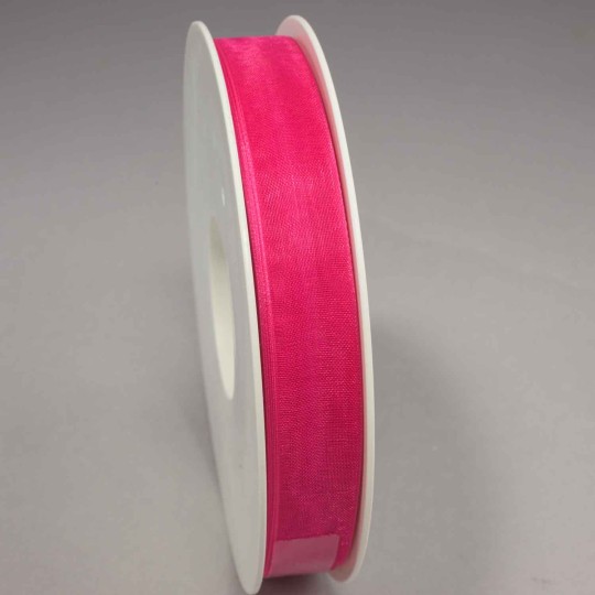 Nastro "Organza" - 15 Mm x 50 M / Rosa acceso