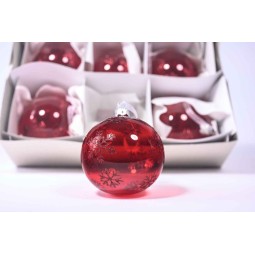 Palline in vetro 6 PZ - 8 Cm / Rosso