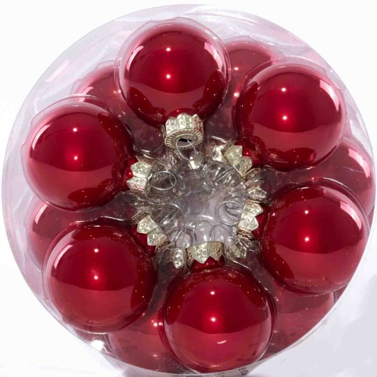 Palline in vetro - 4 Cm - 36 Pezzi - Rosso scuro