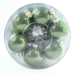 Palline in vetro - D 60 Mm - 36 Pezzi - Salvia