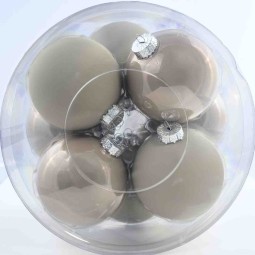 Palline in vetro - D 100 Mm - 12 Pezzi - Tortora - Lucido e opaco