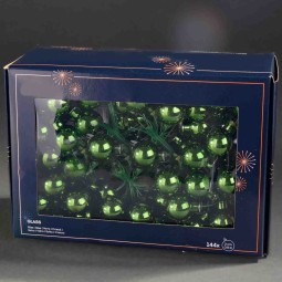 Palline in vetro 144  PZ - 2 Cm / Verde Pino