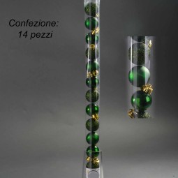 Palline in plastica 12 PZ - 3 Cm / Verde PPino