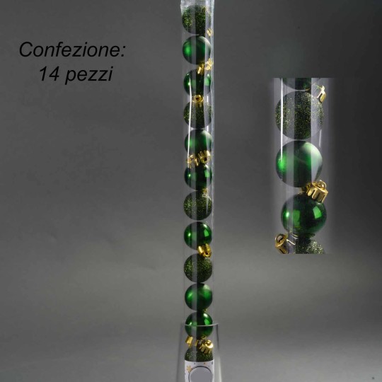 Palline in plastica 12 PZ - 3 Cm / Verde PPino