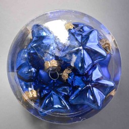 Palline in vetro 12 PZ - 2x4,5x4 Cm / Blu reale