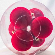 Pallina in Velluto - 8 Cm / Rosso