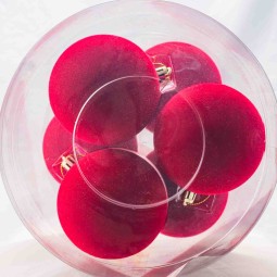 Pallina in Velluto - 8 Cm / Rosso