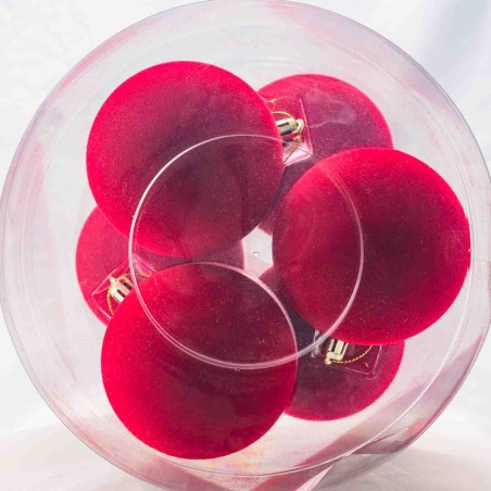 Pallina in Velluto - 8 Cm / Rosso