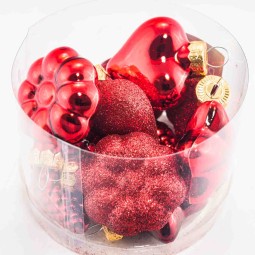 Decorazioni natalizie in Vetro 12 PZ - 2x4,5x4 Cm / Rosso