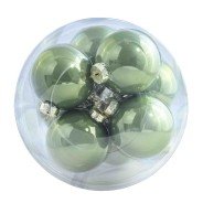 Palline in vetro 16 PZ - 8  Cm / Salvia