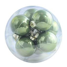 Palline in vetro 16 PZ - 8  Cm / Salvia