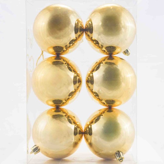 Palline in plastica 6 PZ - 8 Cm / Oro
