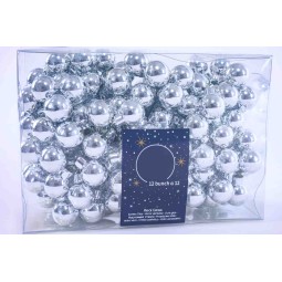 Palline in vetro 1444 PZ - 2 Cm / Argento