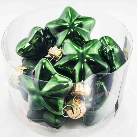 Decorazioni in vetro 12 PZ - 2x4,5x4 Cm / Verde