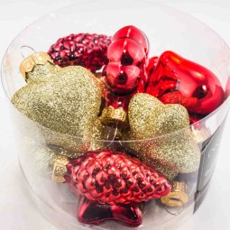 Decorazioni natalizie 12PZ - 4x4,5x2 Cm / Rosso Oro