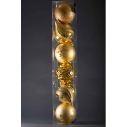 Palline in plastica 6 PZ - 15 Cm / Oro