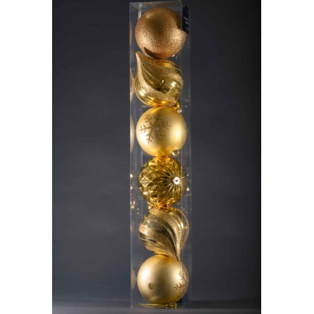 Palline in plastica 6 PZ - 15 Cm / Oro