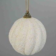 Pallina in plastica - 8 Cm / Bianco-Oro