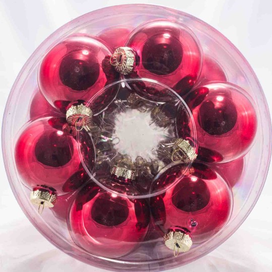 Palline in vetro - D 40 Mm - 36 Pezzi - Rosso ciliegia