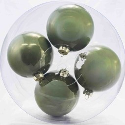 Palline in vetro 4  PZ - 12  Cm / Salvia