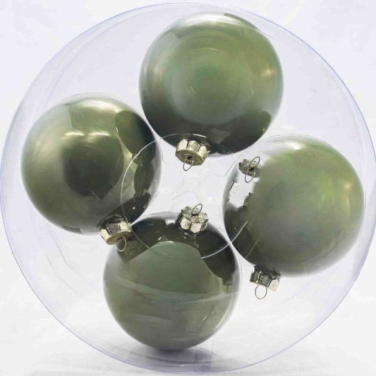 Palline in vetro 4  PZ - 12  Cm / Salvia