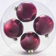 Palline in vetro 4  PZ - 120  Cm / Rosso vino