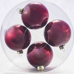 Palline in vetro 4  PZ - 120  Cm / Rosso vino