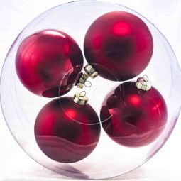 Palline in vetro 4  PZ - 12  Cm / Rosso Ciliegia