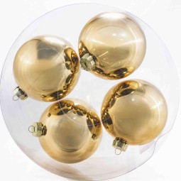 Palline in vetro 4  PZ - 12  Cm / Oro