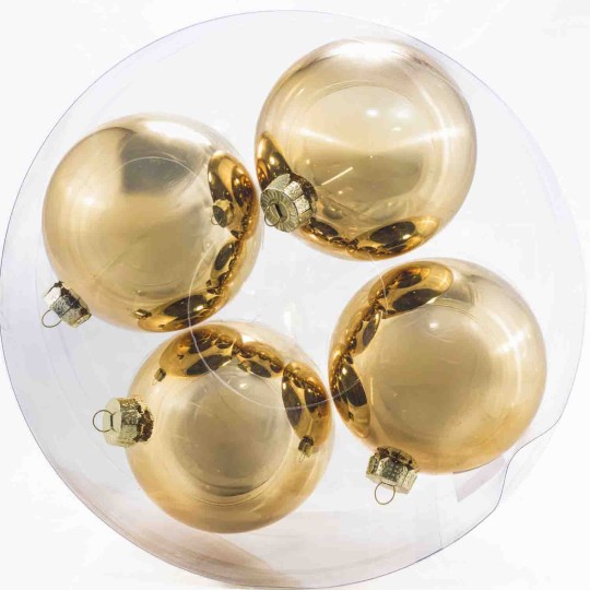 Palline in vetro 4  PZ - 12  Cm / Oro